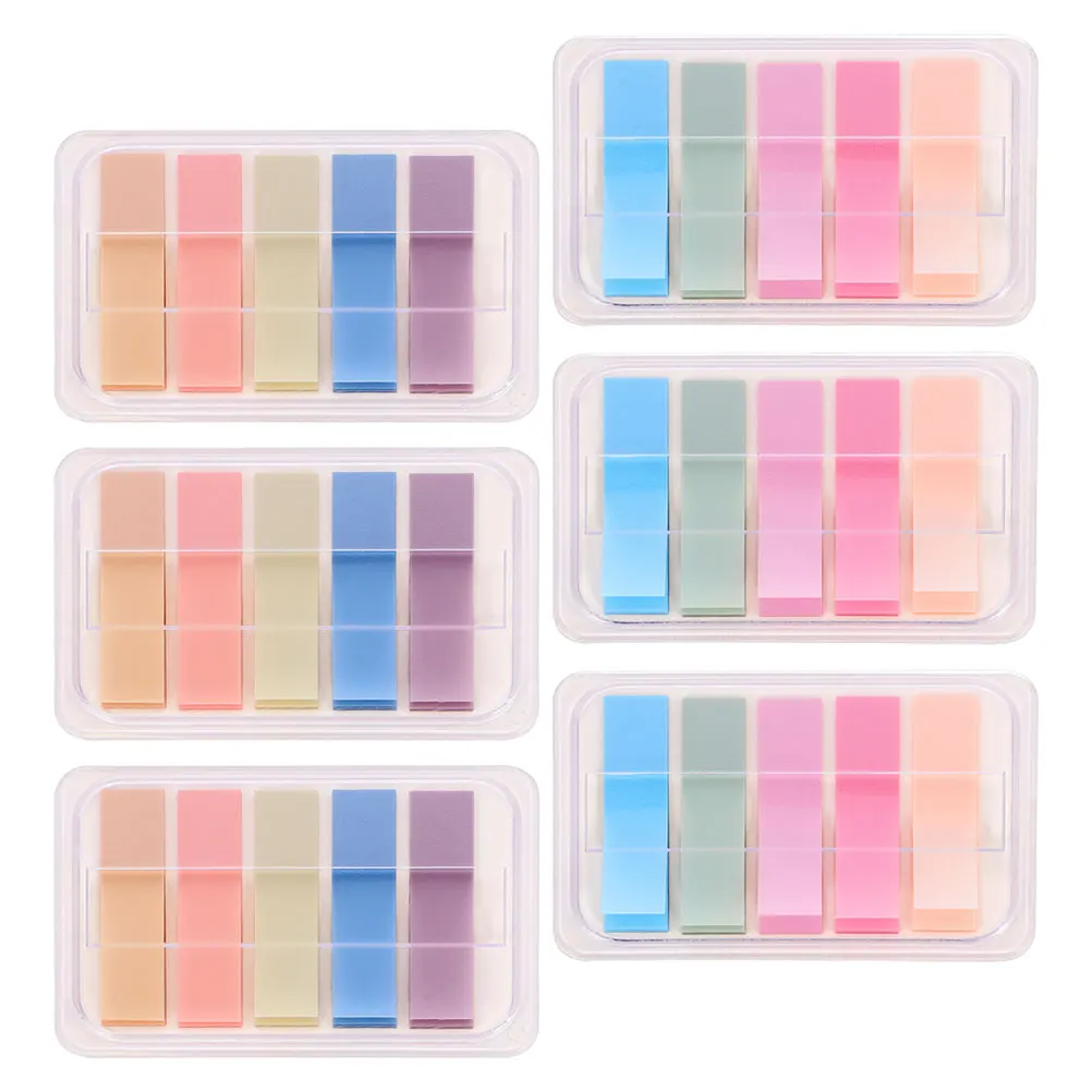 

6 Boxes Colorful Label Indicator Stickers Book Annotation Kit Markers Colored Notes Bookmark Sticky Tabs The Pet for Reading