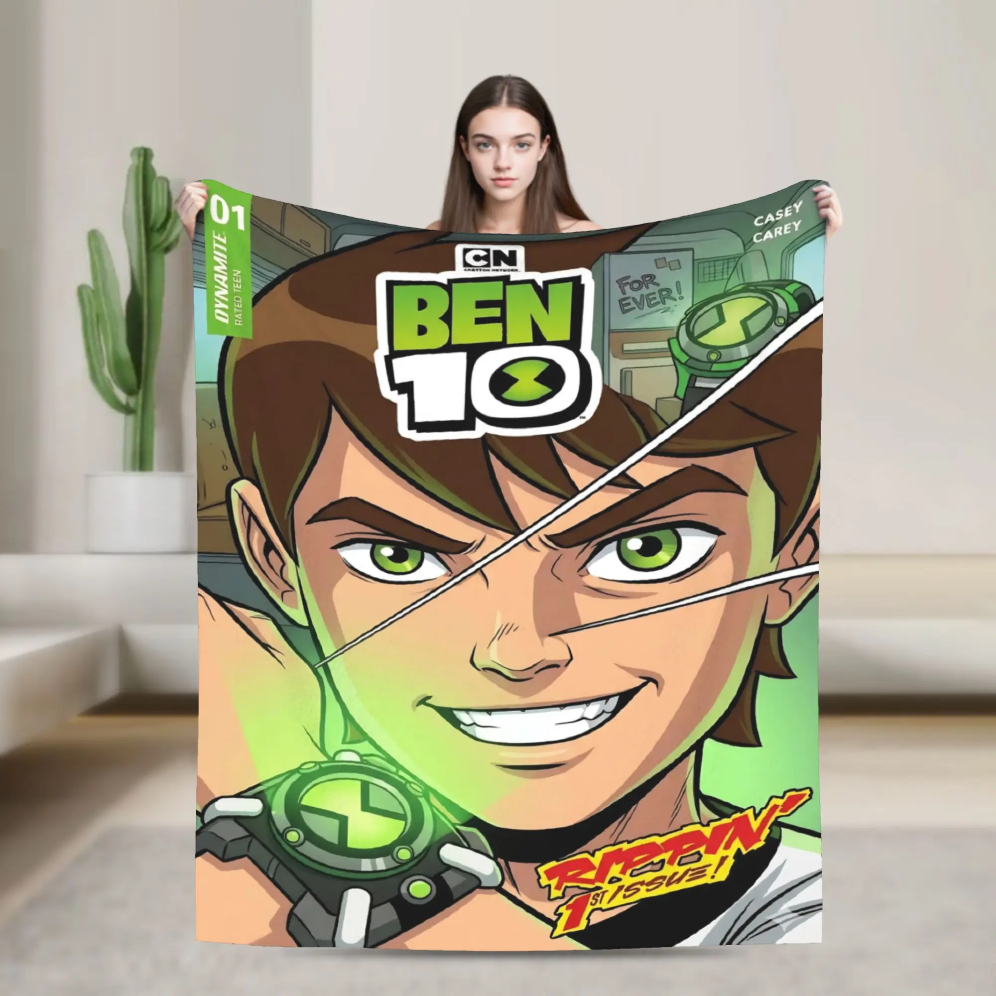 Ben 10 Anime Blankets Flannel  Comfortable Super Soft Throw Blanket for Home Rug Piece
