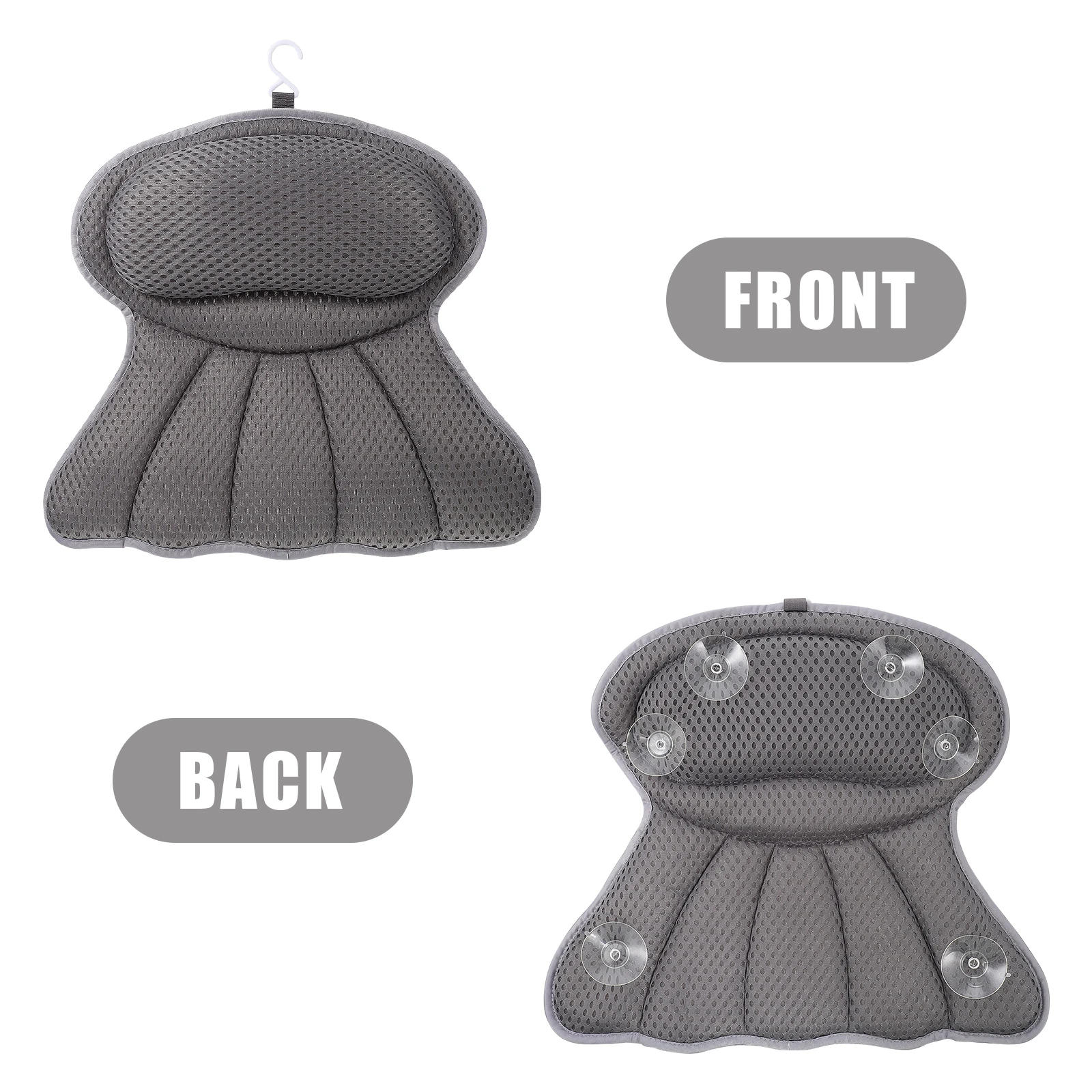 

Fish Tail Bath Pillow Foldable Spa Bathtub Neck Rest for Women Adult Inflatable Support Mat Travel Size Comfortable