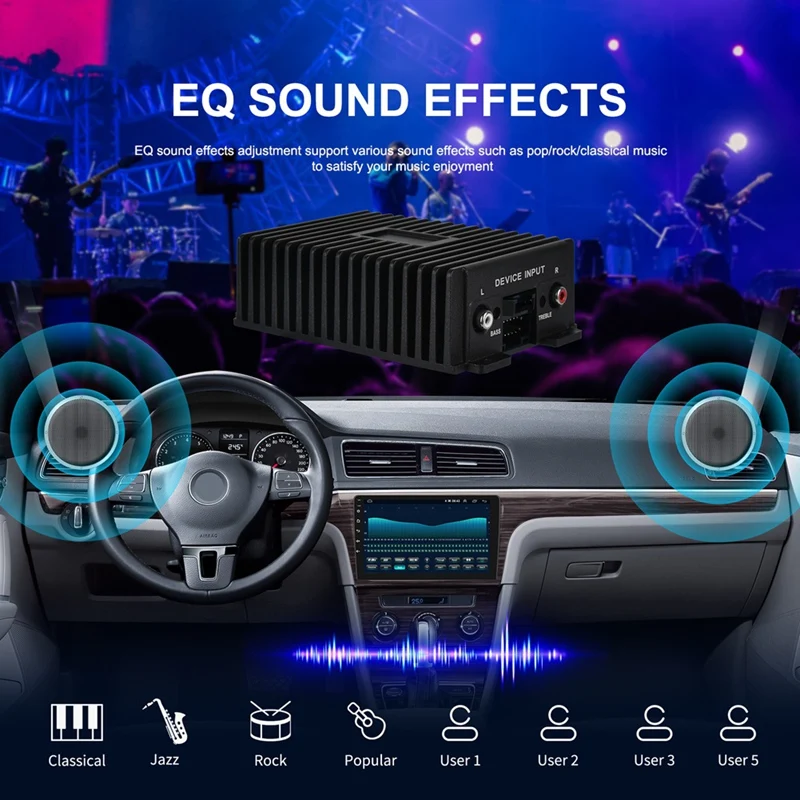 Power Android DSP Amplifier Box Car Stereo Audio 4X80w For All Android Car Radio Hi-Fi EQ Sound RY-125AB For Car Stereo