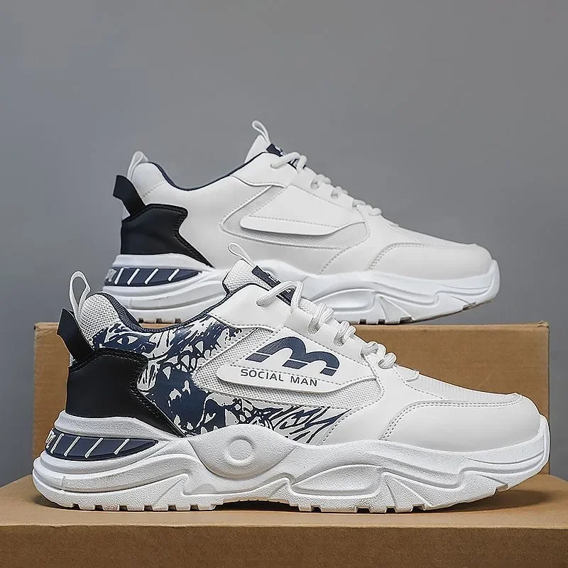 أحذية رياضية عصرية للرجال بجزء سفلي سميك قابلة للتنفس، أحذية رياضية صيفية متعددة الاستخدامات، أحذية مسطحة مريحة تناسب الجميع #4