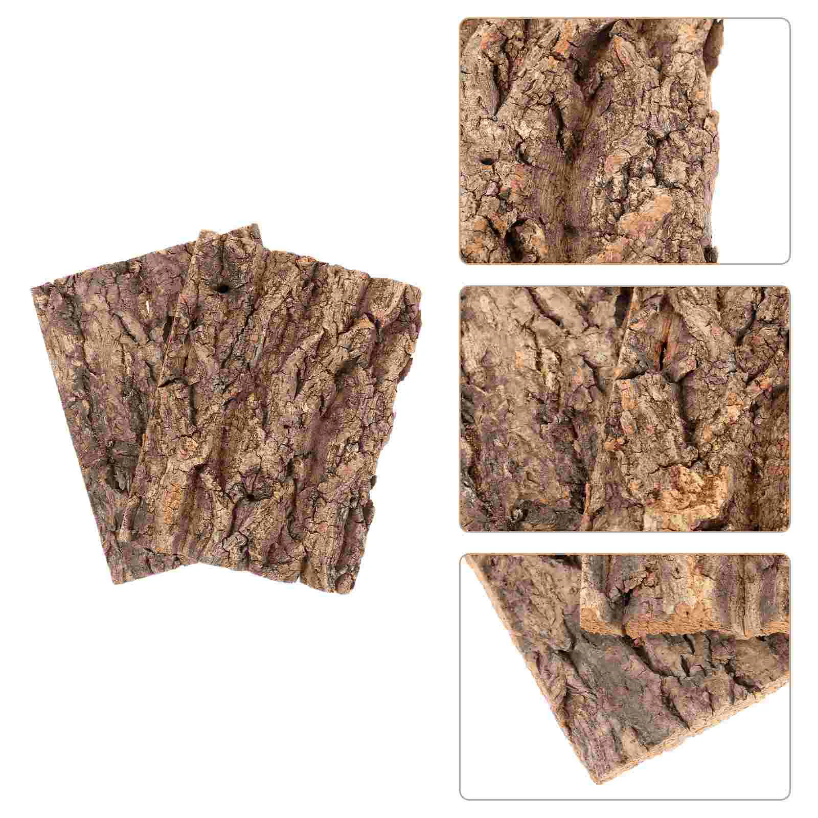 2 Pcs Fake Bark Reptiles Cork Hide Decoration Tank Accessories Snake Hiding Place