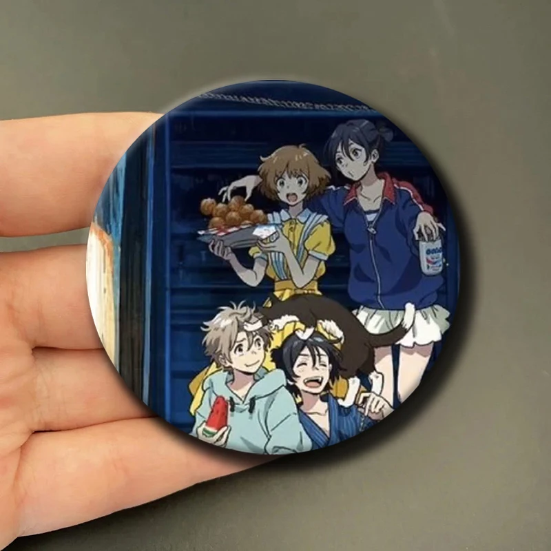 Anime The Stranger By The Beach Button Pins Cute Mio Chibana Shin Hashimoto Cartoon Brooch Badge for Backpack Accessories Gifts