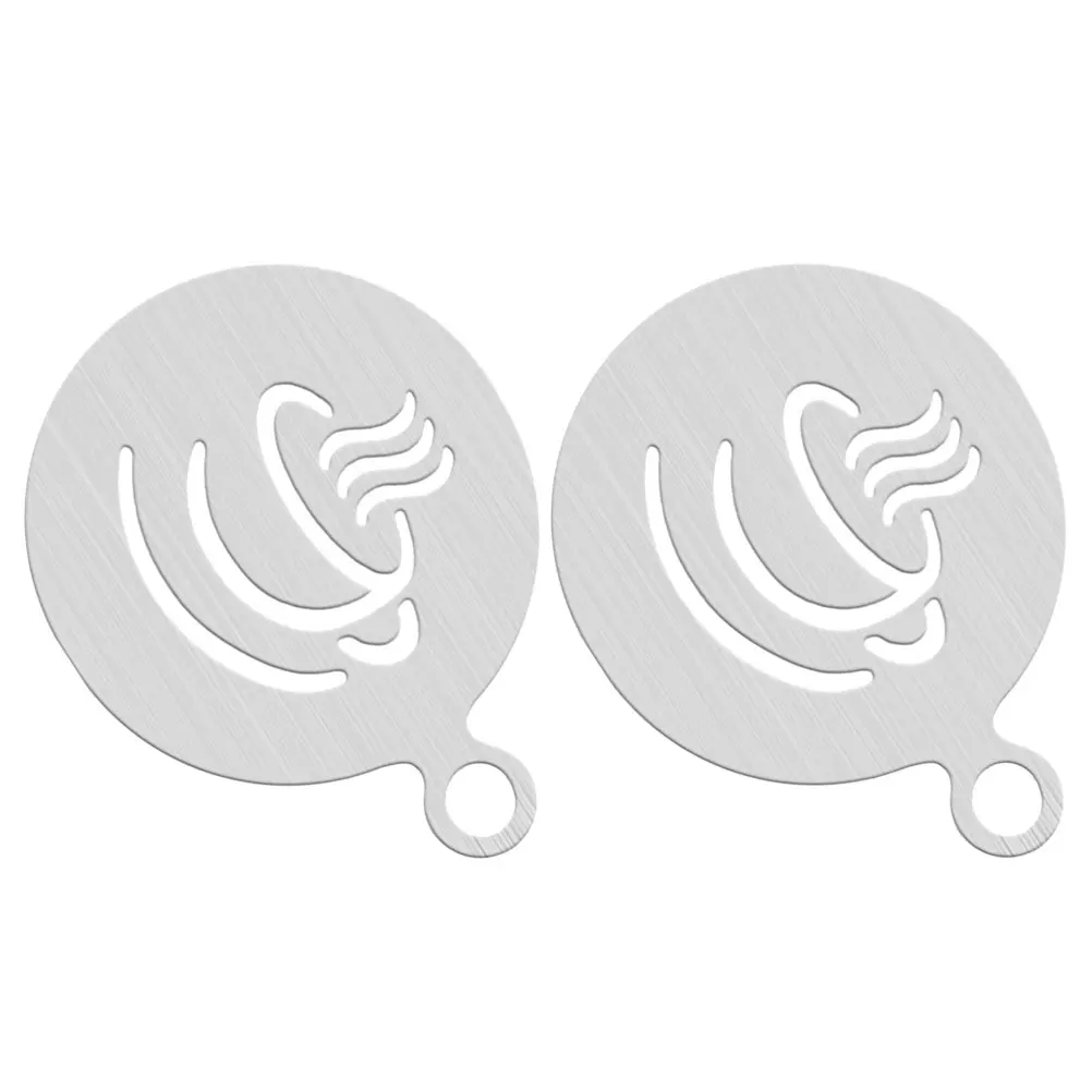 

2Pcs Coffee Latte Art Stencil Stainless Steel Cappuccino Templates Reusable Decorative Kitchen Bar Tools Easy Clean Durable