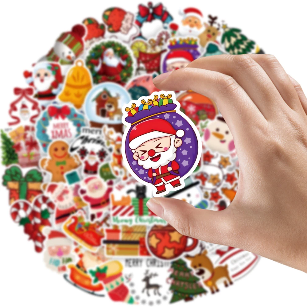 10/30/50 stücke Cartoon Nette Weihnachten Santa Claus Aufkleber Lustige Graffiti Aufkleber DIY Notebook Laptop Gitarre Wasserdichte Aufkleber geschenk