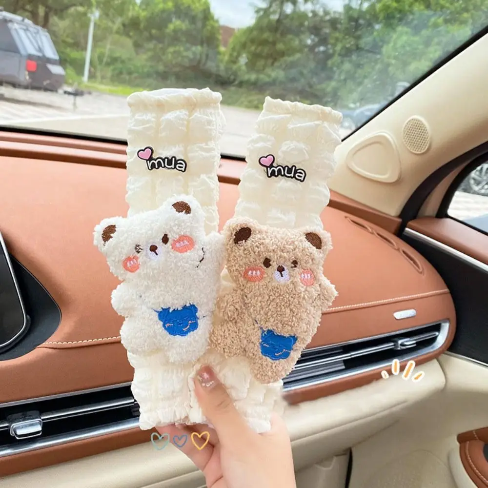 Comfort Plush Bear Rabbit Seat Belt Rabbit Panda Cartoon Bear Shoulder Cover Styling Cute Car Seat Shoulder Cover Female