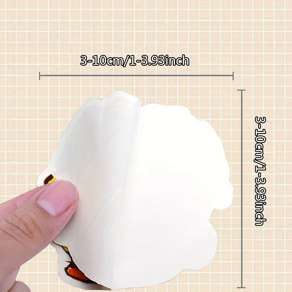 50pcs 네온 할로윈 만화 낙서 스티커-물병, 파티 용품, 재사용 가능한 자체 접착을위한 소름 끼치는 공포 데칼