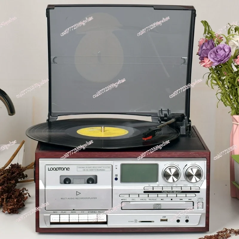 

Bluetooth Audio Многофункциональная радиолента CD USB Виниловый проигрыватель пластинок Современный музыкальный автомат Антикварный фонограф