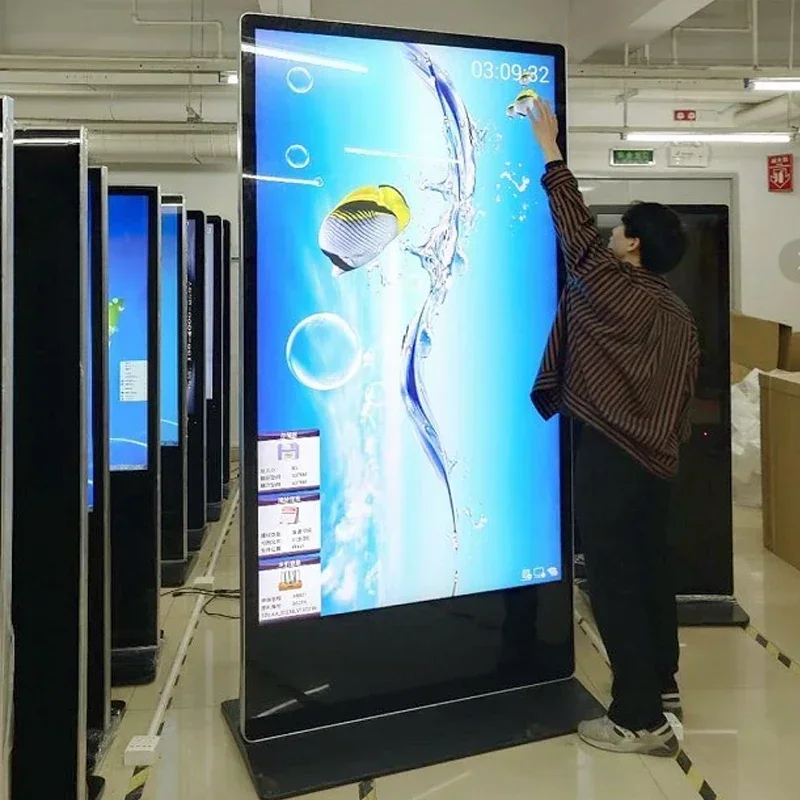 The product can be customized. 86 inch vertical advertising machine display screen floor advertising machine