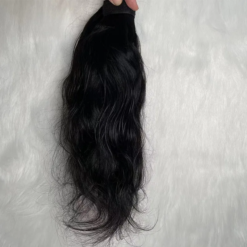 12A Coda di cavallo lunga ondulata hollywoodiana avvolgente Clip per capelli umani con onda del corpo in parrucchino biondo 8-30" per un look elegante da donna