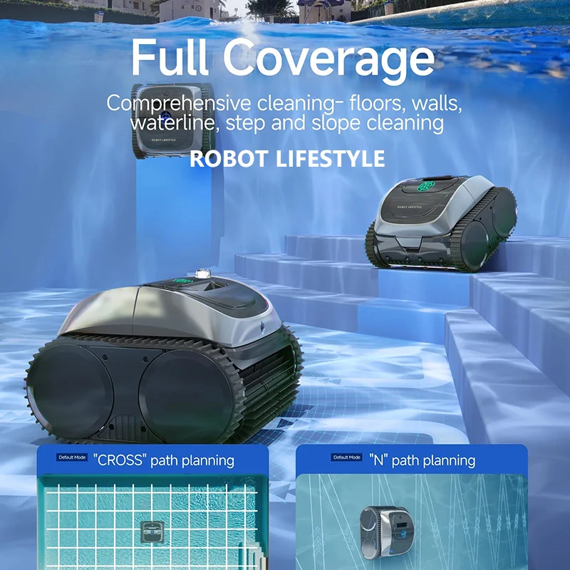 Cordless Robot Swimming Pool Vacuum Cleaner  APP Control Ultra Stronger Suction,Battery 4600mAh 120mins Running Time