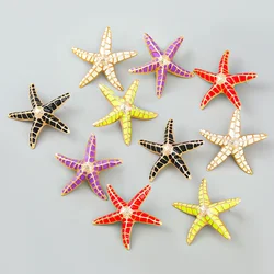 Fashion Metallic Candy Color Starfish Animal Earrings for Women Exaggerated Pop Dangle Earrings Banquet Jewelry Accessories