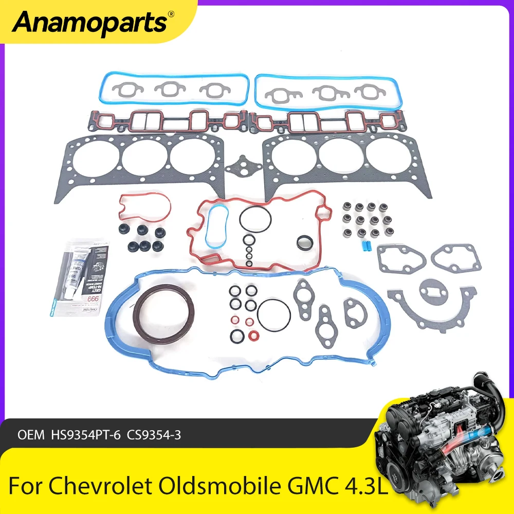 

Engine Parts Full Head Gasket Set Fit 4.3 L T For 1996-2006 Chevrolet Astro Blazer S10 Oldsmobile Isuzu GMC Savana 4.3L V6 OHV