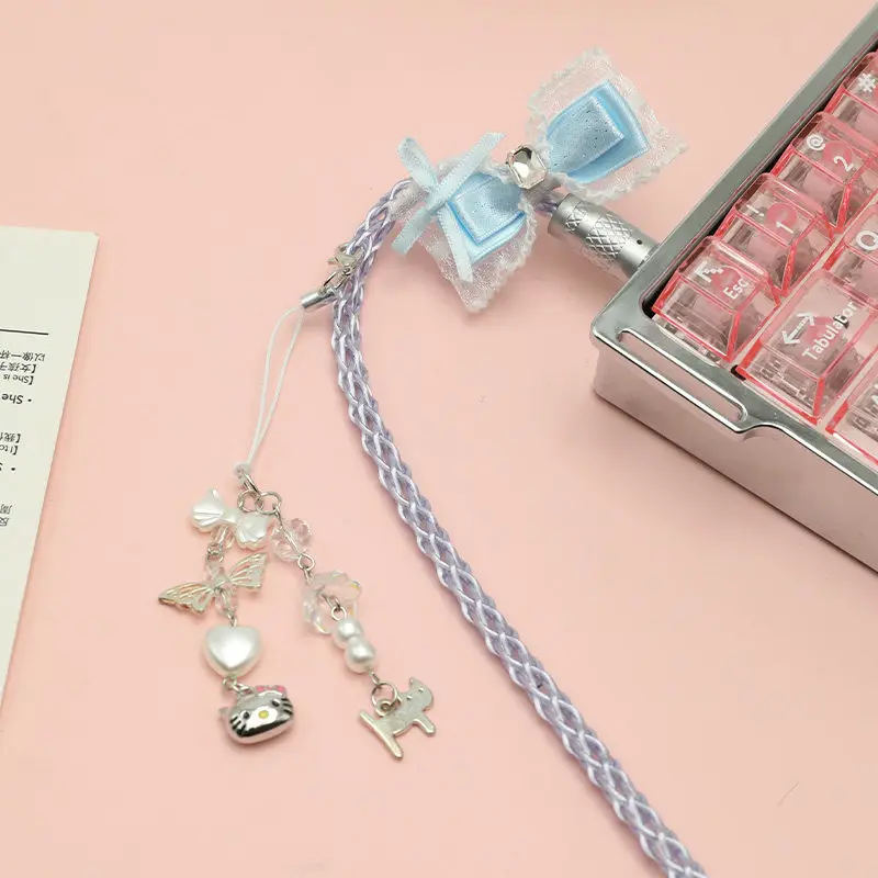 

Gradient Blue Mechanical Keyboard Cable Knit Customization RGB Mechanical Esports Cable Game Desktop Decoration Accessories DIY