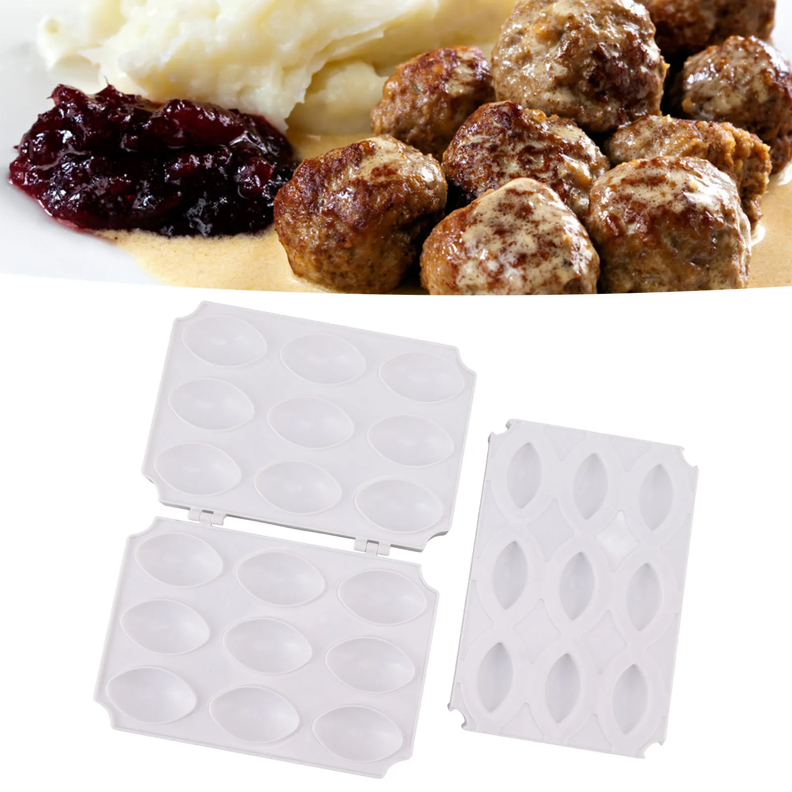 Meatball Making Mold ABS Meatloaf Maker Press Tool Dishwasher Safe Meatball Maker For Kitchen DIY Nine Grids