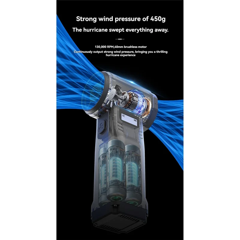 

ABJN-Violent Fan 90000RPM Air Blower Powerful 9 Gears Speed Adjustable Brushless Handheld Jet High-Speed Fan