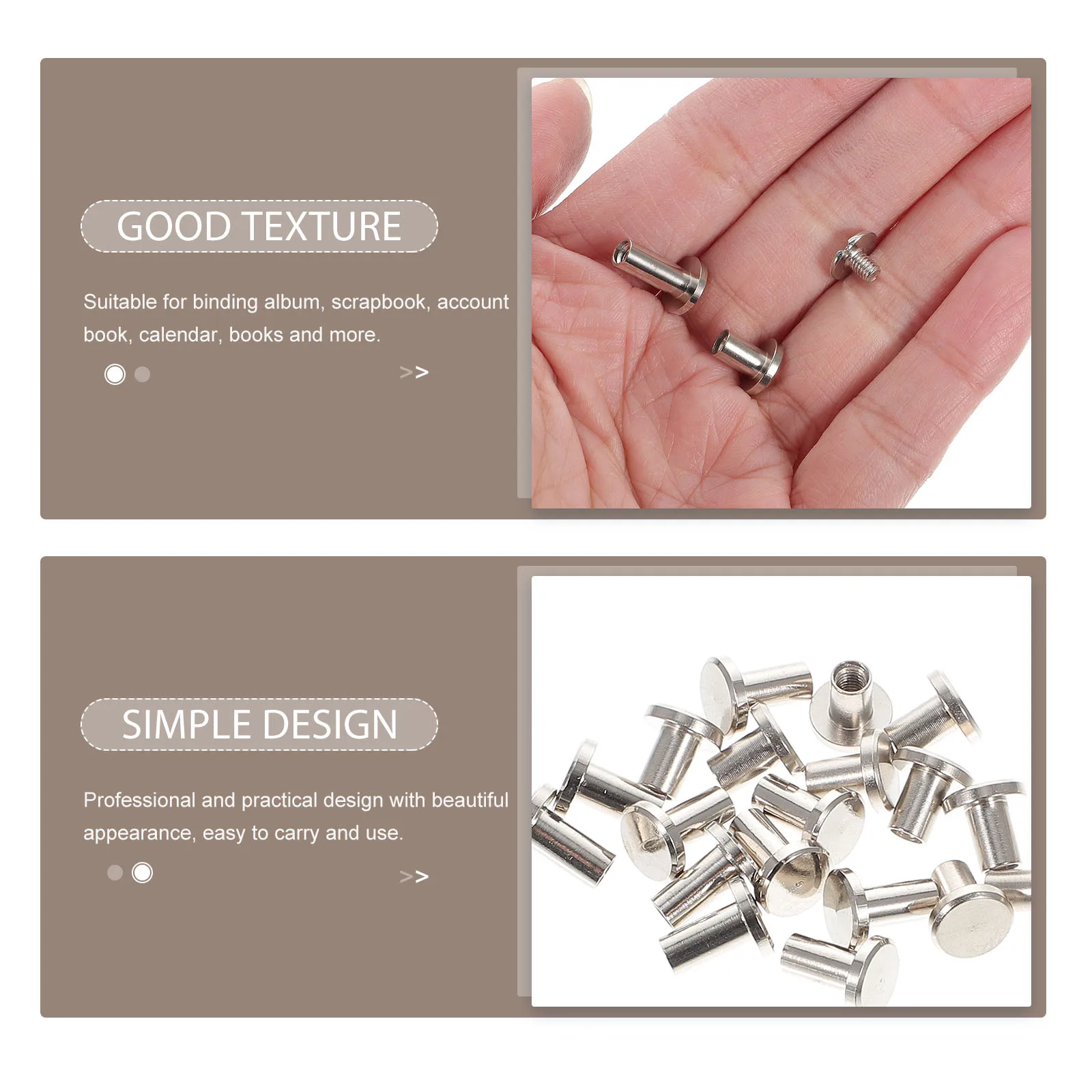 

30 Sets Account Book Belt Posts Alloy Leathercraft Screws Nail Rivets