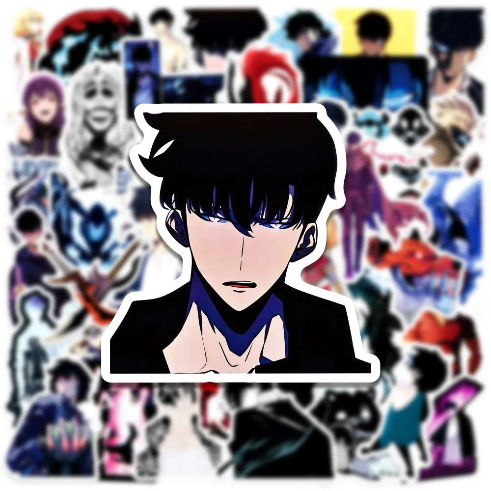 

10/30/50PCS Anime Solo Leveling Cool Sung Jin Woo Sticker Cartoon Graffiti Decorative Skateboard Helmet Guitar Decal Kids Toy
