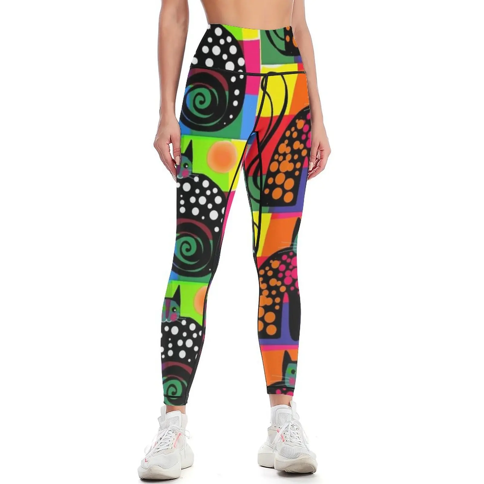 Colourful cats 53 Leggings Fitness's gym clothes Women's fitness push up legging high waist Womens Leggings