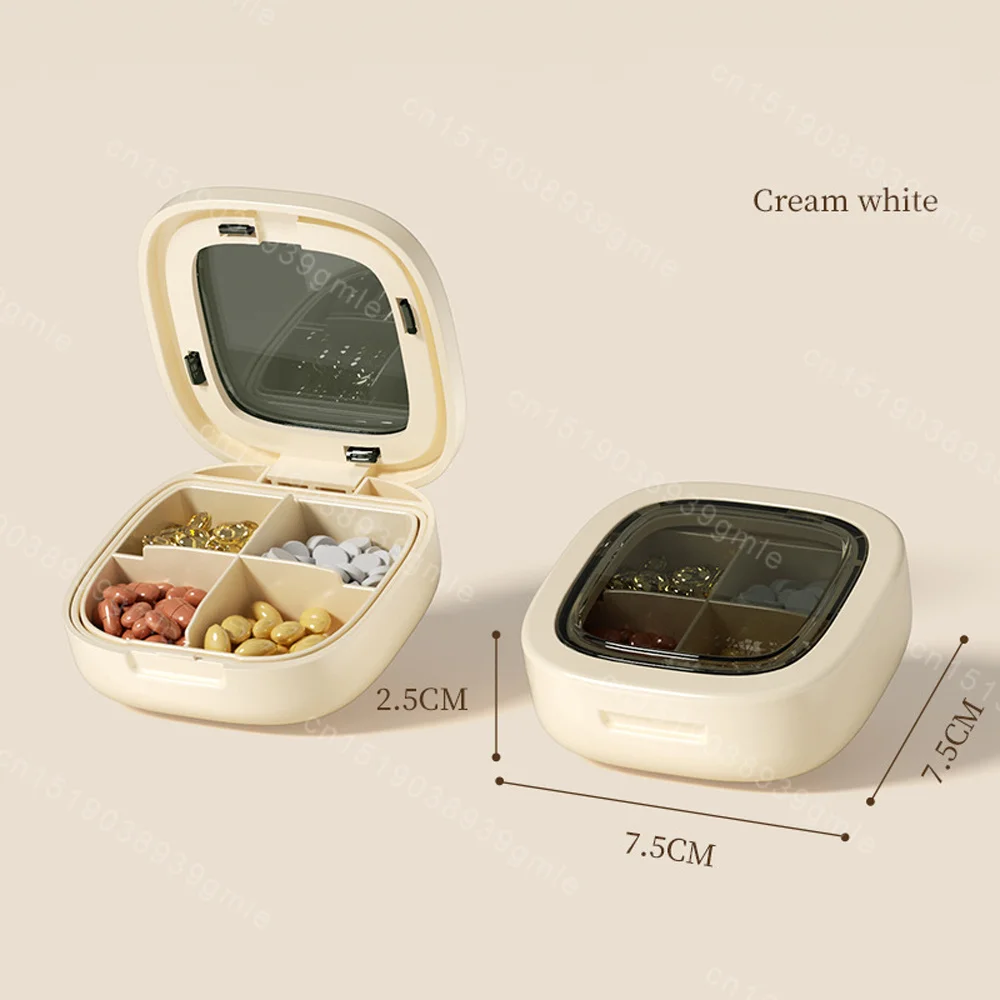 4/6Grids Organizer Container Travel Weekly Pill Box Transparent Sealed Moisture-Proof Sealed Plastic Travel Medication Organizer