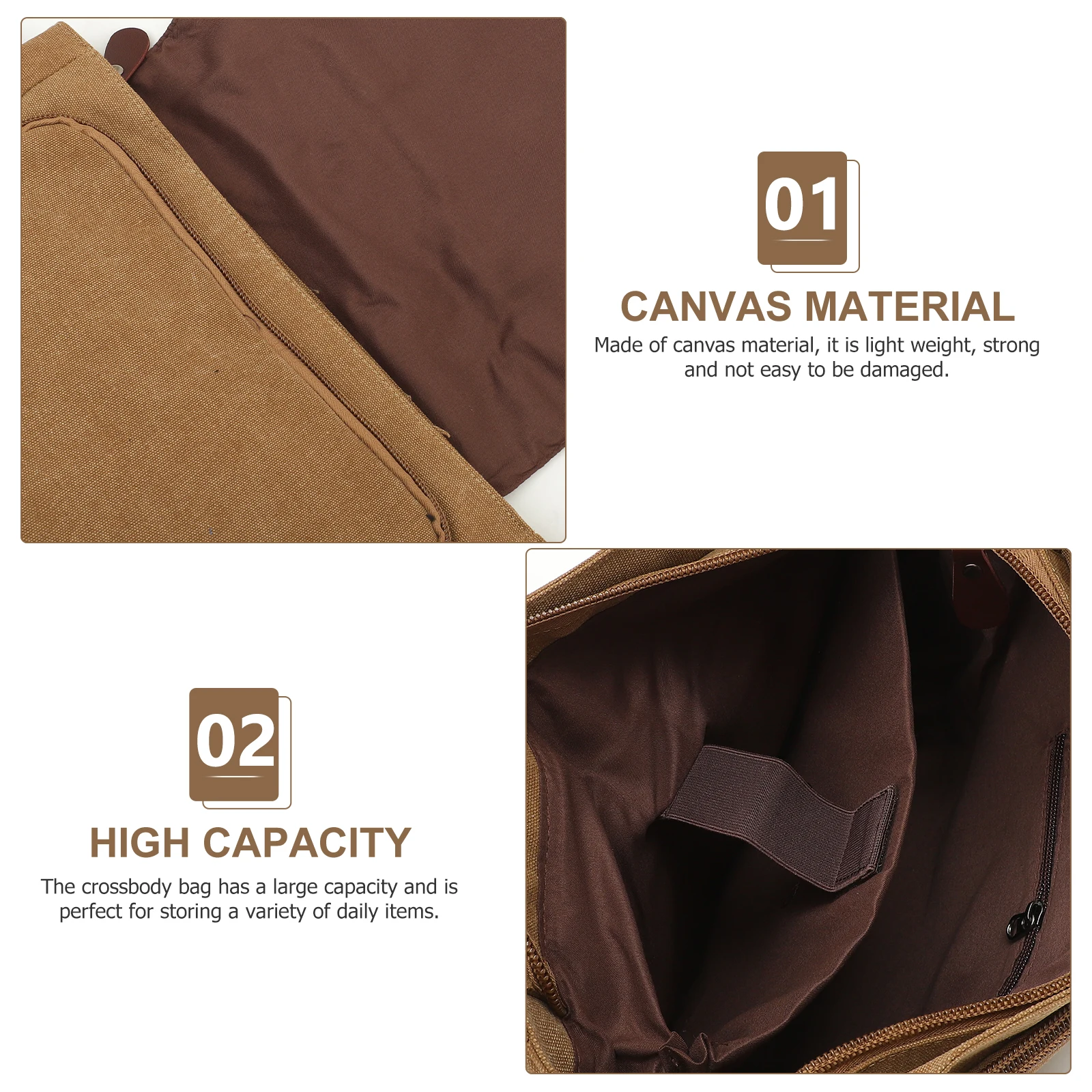 

High-Capacity Canvas Crossbody For Men Women Adjustable Shoulder Satchel Medium Size Storage Large Capacity Student Messenger