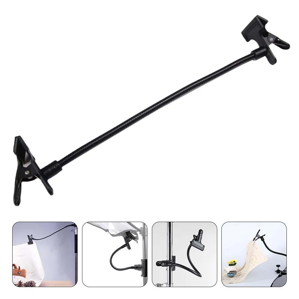 Photo Folder Shaped Stand Crimp Clip with Gooseneck Background Multifunction Metal Clamp Pocket