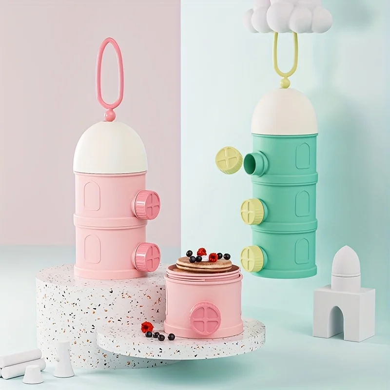 Portable children's milk powder storage box, cute design, BPA free PP material, essential for children, ideal choice for gift gi
