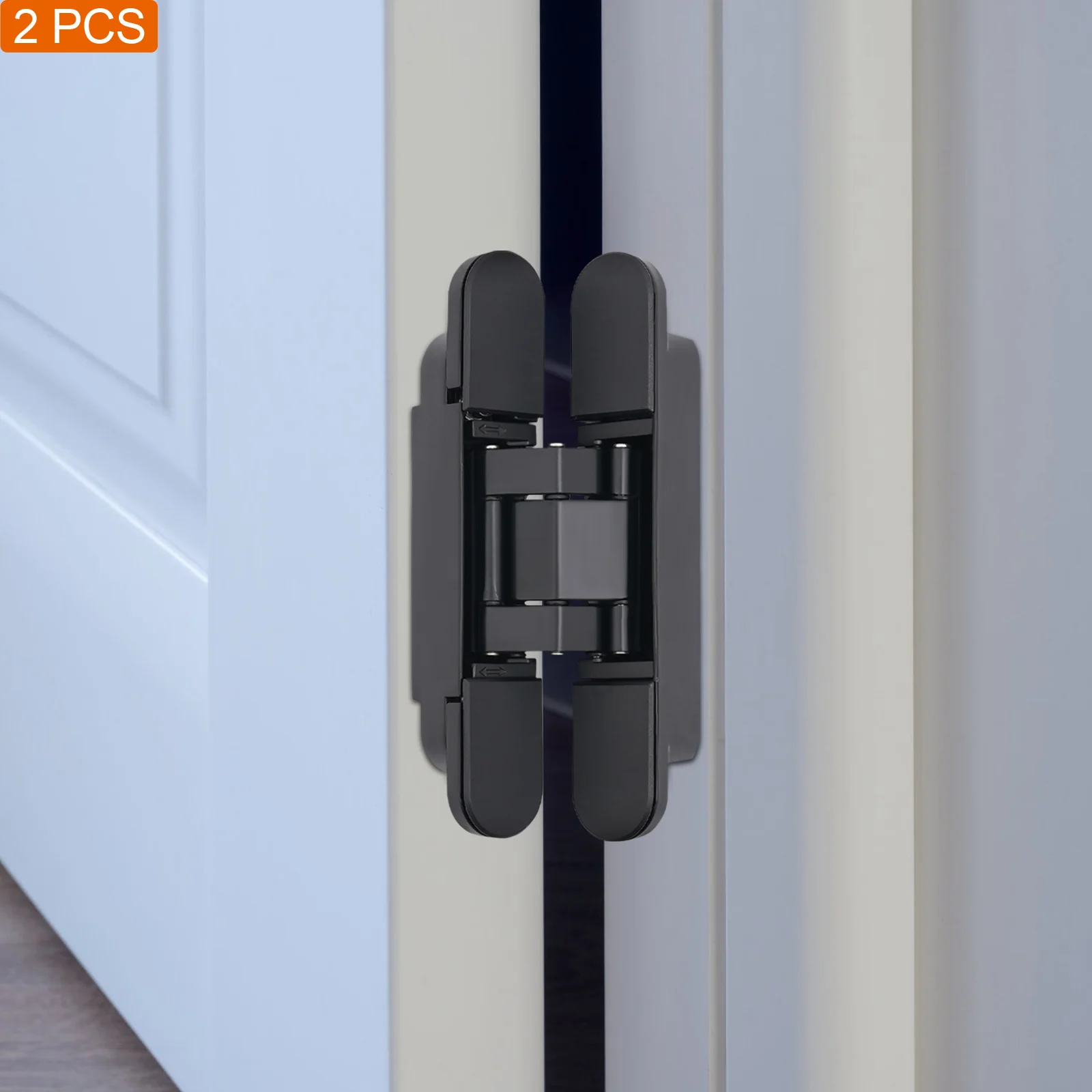 

2 шт. 6-дюймовые черные скрытые дверные петли, сверхмощные петли из цинкового сплава, скрытые петли для дверей шкафа, мебели, Security Doo