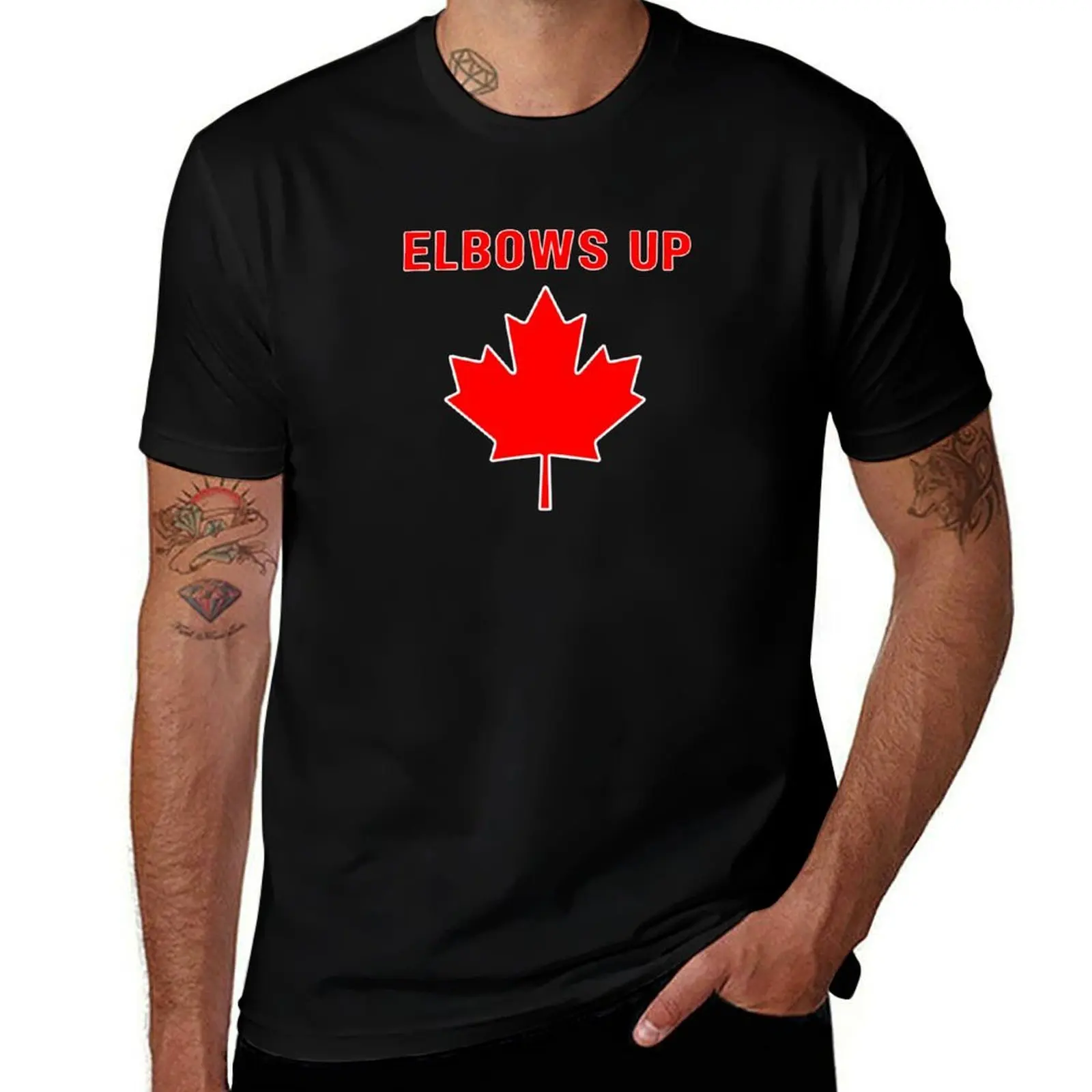 Elbows Up Canada T-Shirt Casual Trendy Short Sleeve T-Shirt