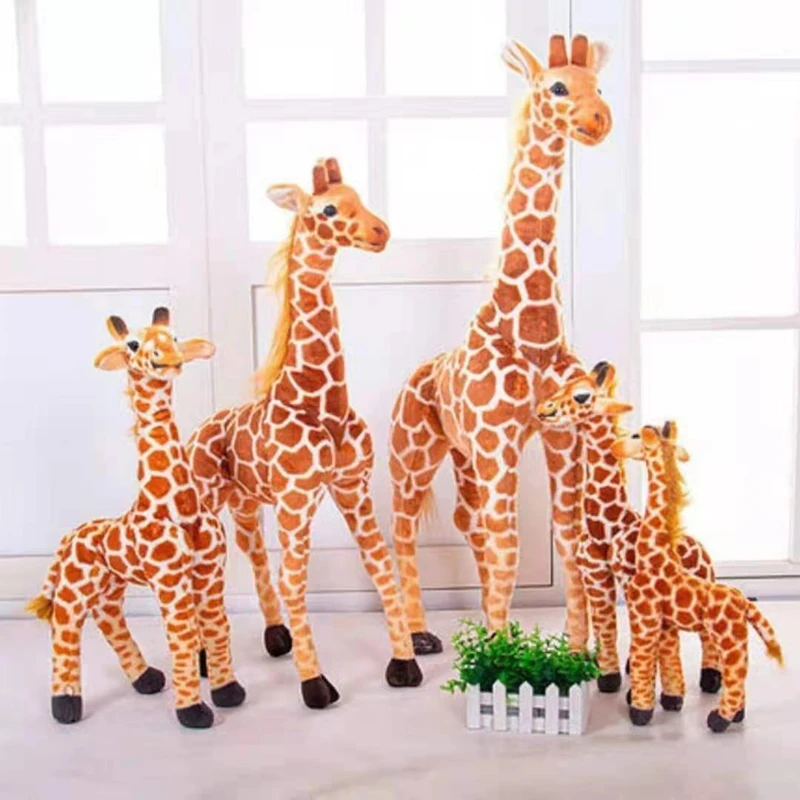 50-120cm Riesen simulation Giraffe Plüsch tier große echte Stofftiere Plüschtiere Kissen Puppen weiche Kinderspiel zeug Wohnkultur