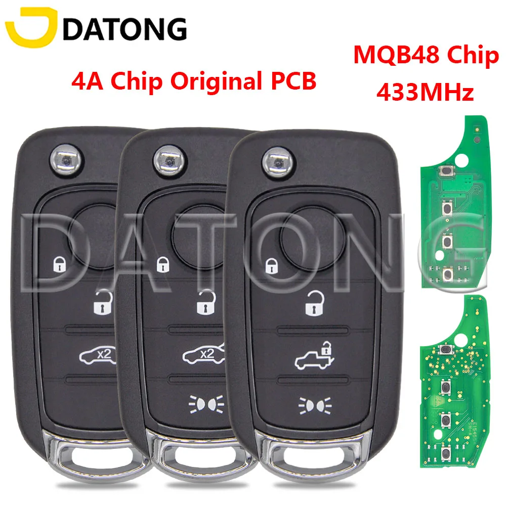 Datong World 2ADPXFI5AM433TX Original 4A Chip MQB48 Chip 433MHz Car Remote Key For Fiat Tipo Toro 500X Tipo Crono Egea 2016+