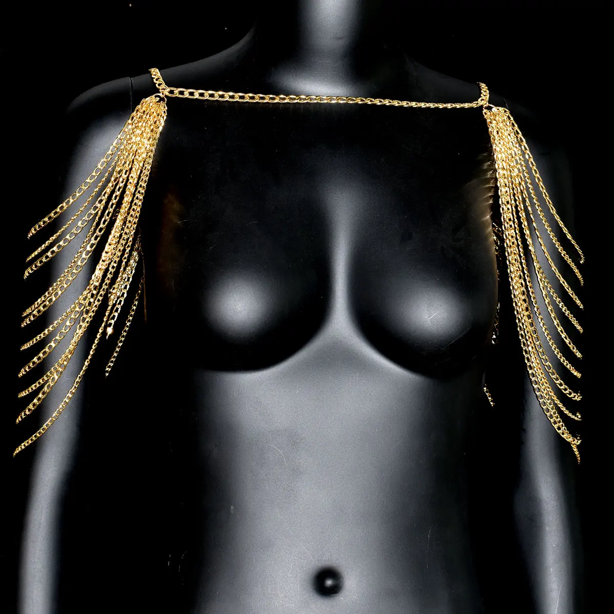 حمالات صدر معدنية بسلسلة كتف من الألومنيوم للنساء ، مجوهرات جسم مثيرة ، إكسسوارات فستان على الموضة ، هدية احتفالية