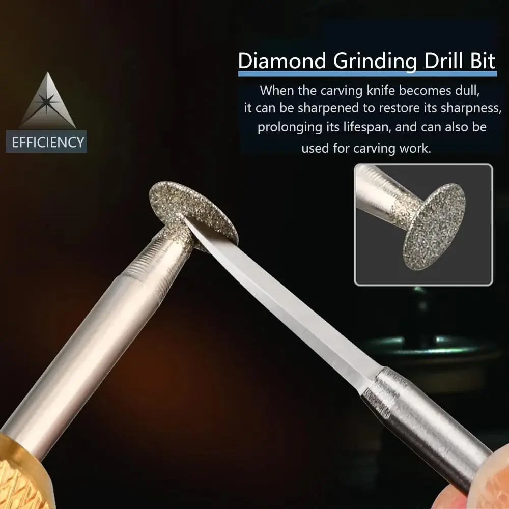 Dremel 로타리 도구 용 나무 조각 드릴 비트 세트, 6Pcs 조각 드릴 액세서리 고속 강철 소재, V 그루브 컷