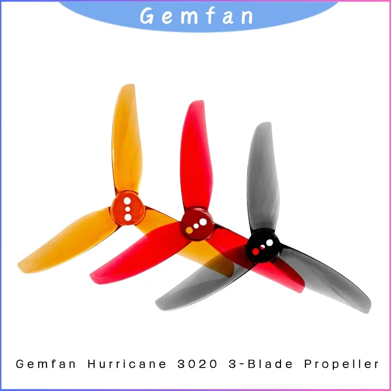 

2025 Gemfan Hurricane 3020 Propeller 3-Blade 2Pairs, 1.5mm 2mm Hub for 3 Inch RC Drone FPV Racing Freestyle Cinewhoop Toothpick