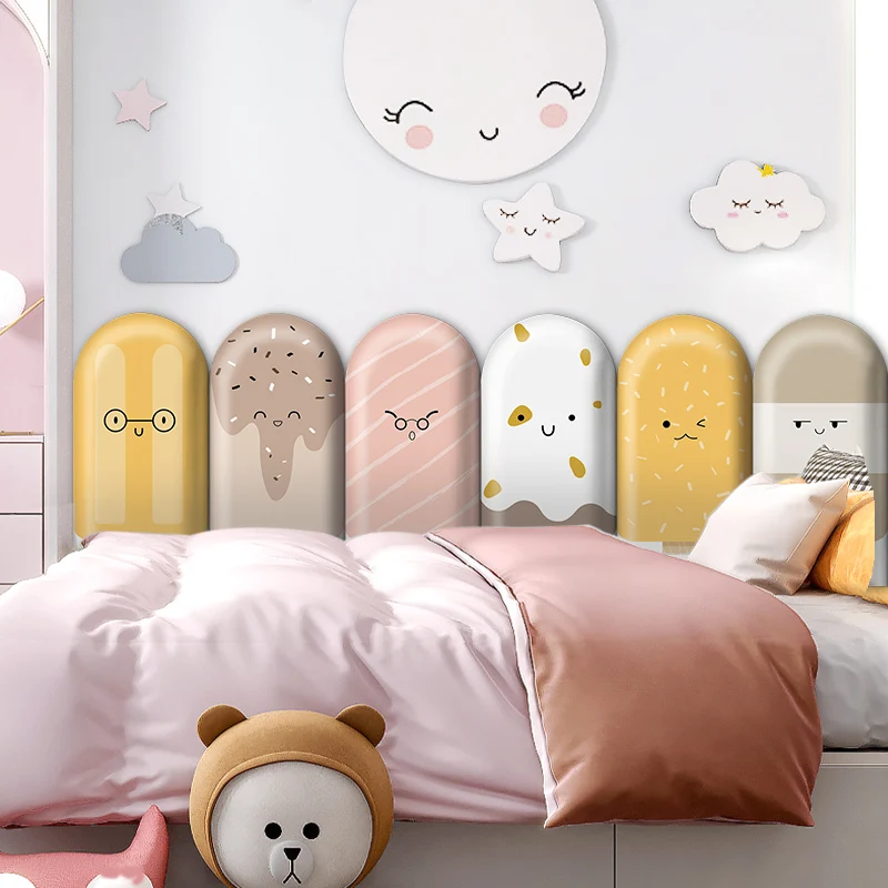 Cartoon Animal Bed Headboard Kids Room Anti-collision Wallpaper Head Board Cabecero Cama Nursery Wall Decor