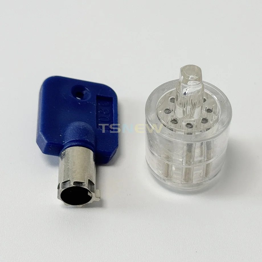 7 Pin Plum Lock Transparent Tubular Lock Cylinder Visible Pick Cutaway Practice View Padlock Training Skill For Locksmith