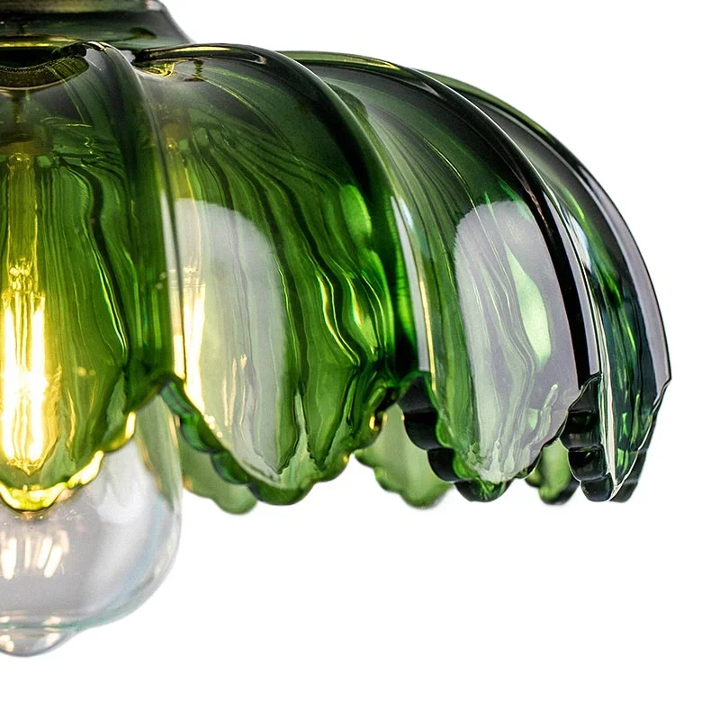 

Small chandelier, hallway, entrance, bedroom, bedside balcony, French retro modern glass, all copper B