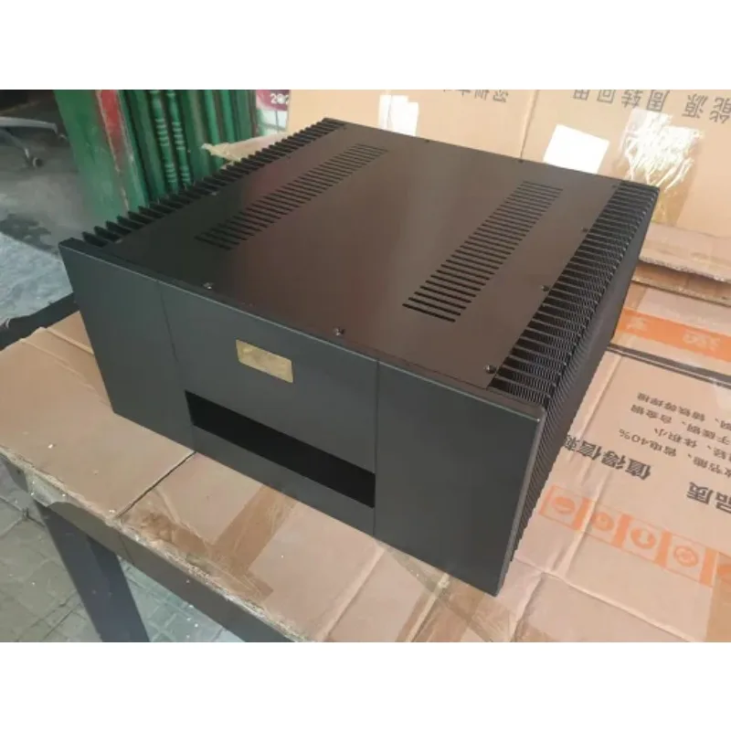 big space aluminum Goldmund double channel amplifier chassis Audio rear stage amplifier combine chassis both sides heatsink