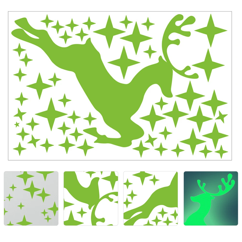 

Luminous Stickers Christmas Decals Glow The Dark Fluorescent Xmas Glowing Pvc for Wall