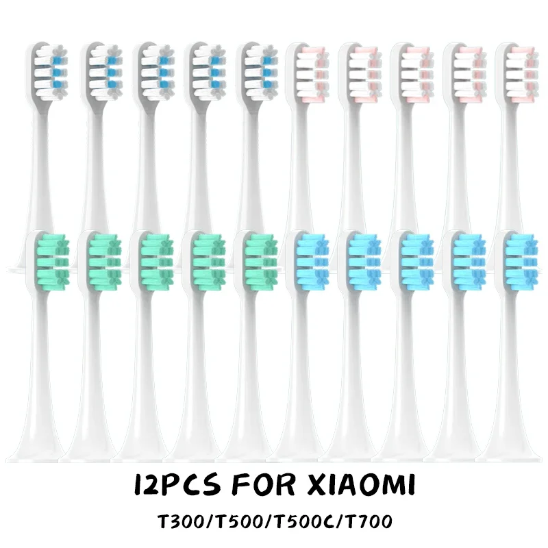 

12PCS For XIAOMI MIJIA T300/T500/T700 Replacement Brush Heads Sonic Electric Tooth Soft Bristle Caps Vacuum Package Nozzles