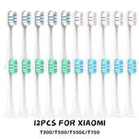 12PCS For XIAOMI MIJIA T300/T500/T700 Replacement Brush Heads Sonic Electric Tooth Soft Bristle Caps Vacuum Package Nozzles