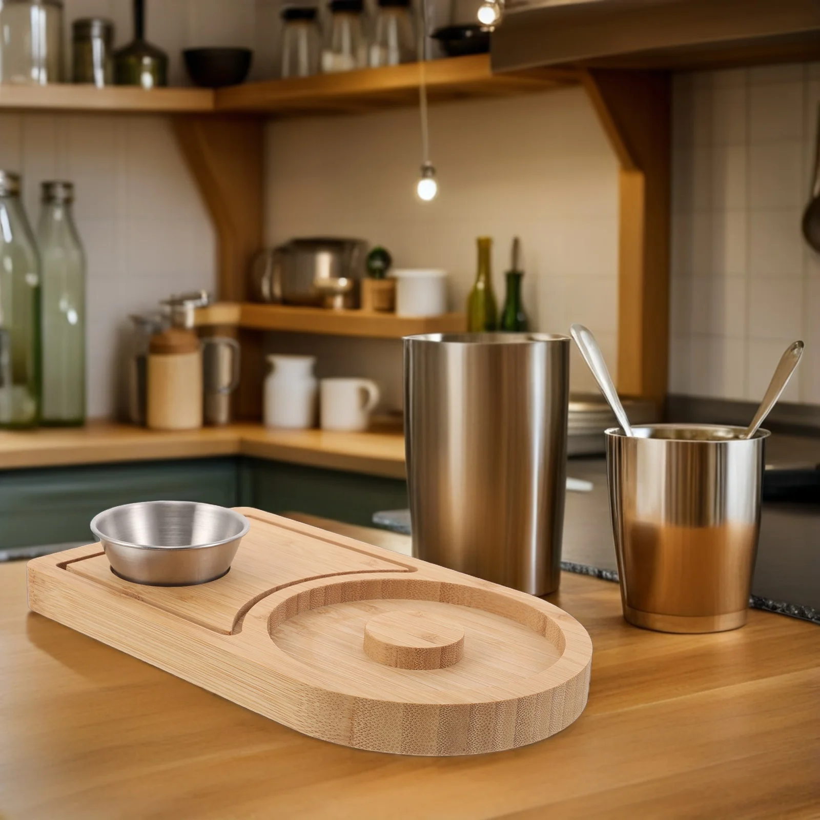 

Elegant Bamboo Cocktail Seasoning Tray Bartender Sugar Case for Margarita Grain Salt Rim Tool Bar Accessories