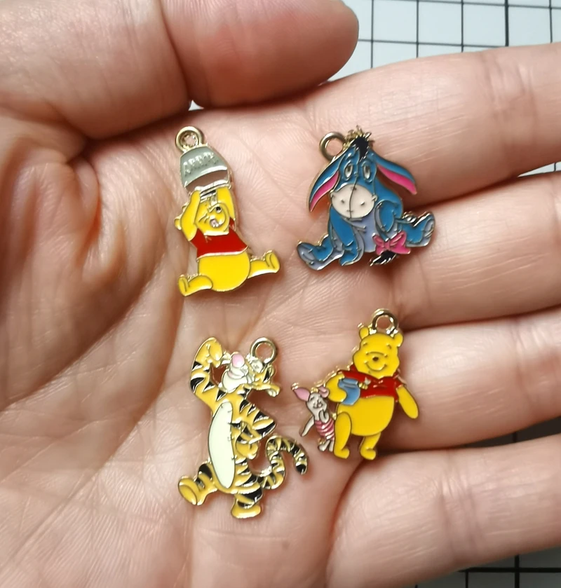 10 шт., подвеска в виде мультяшного Винни, тигра, эййора, сделай сам, ювелирные изделия, ожерелье, серьги, браслет, ювелирные изделия, подвески для сережек