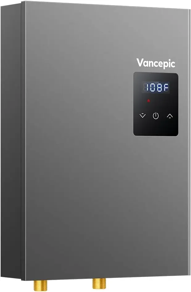 14kW Tankless Water Heater Electric 240V, Instant Hot Water On Demand, Self-Modulating Energy Saving, LED Display, Compact Space