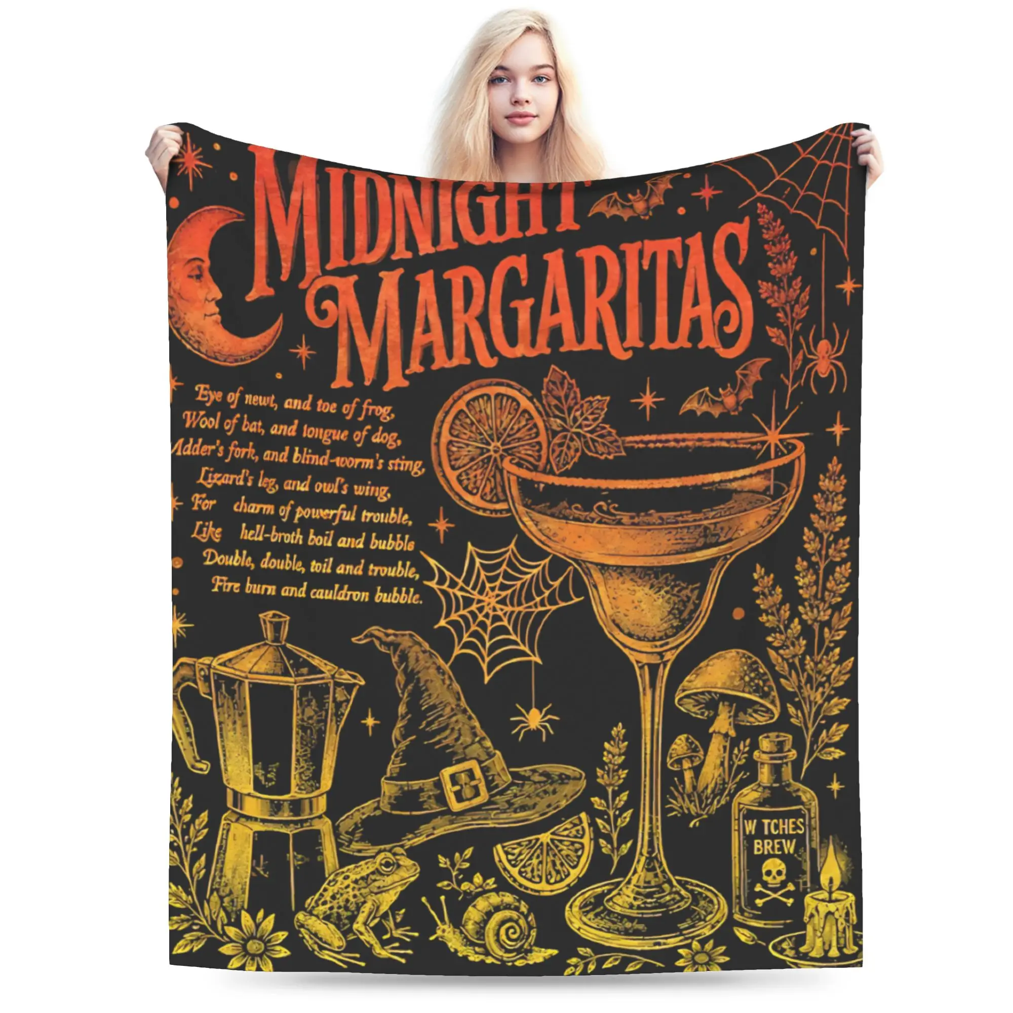 Y2K Practical Magic Midnight Margaritas Witchy Halloween Gothic Blankets Ultra-Soft Fleece  Relax Throw Blankets