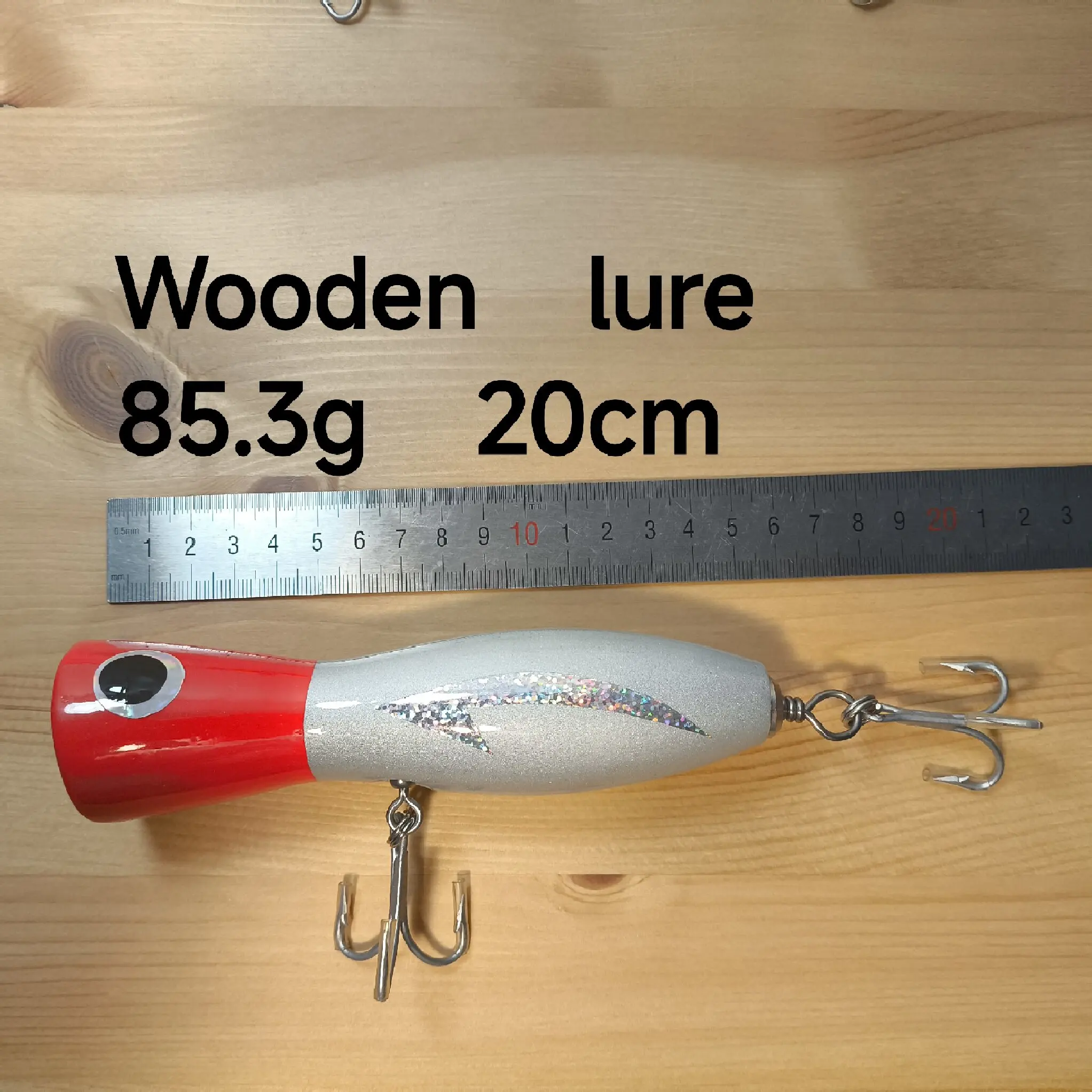 wooden Lure Saltwater GT Big Topwater Boat Lure Handcraf Wood Bait 180mm 145g Hook Hard lure Popper