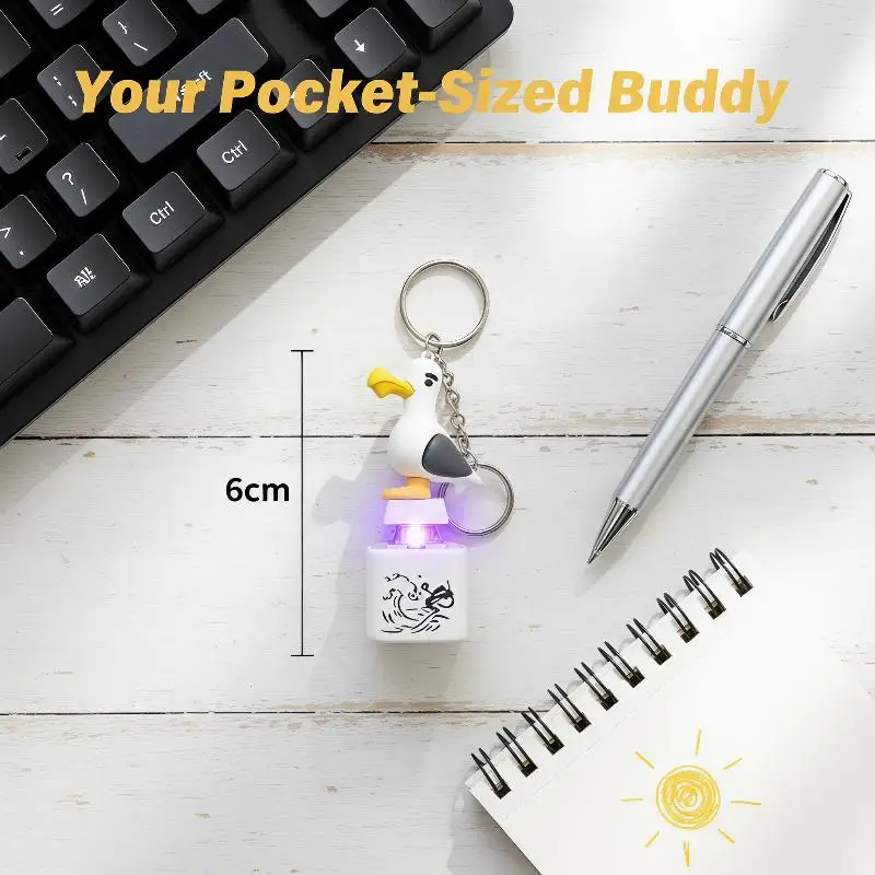 Soft 3D Cartoon Seagull Custom Keycap Squeaky Sound Cute Decor for Gaming Mechanical Keyboard