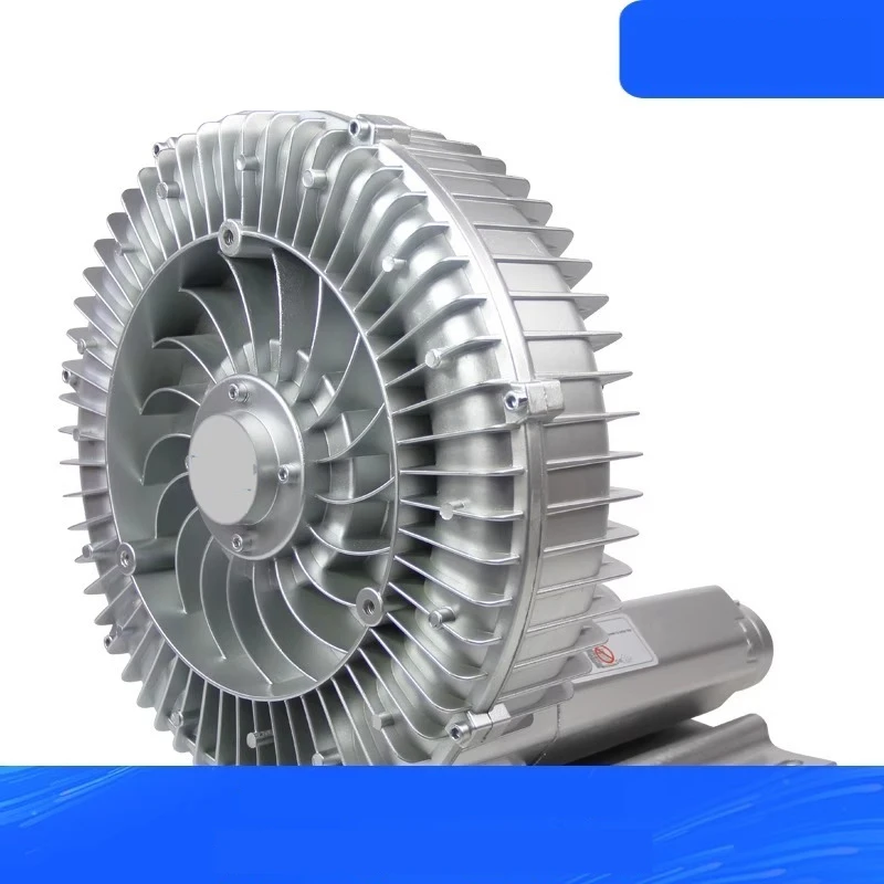 Oil-free, dual-purpose, non-powered vortex air pump; high-pressure vortex fan with belt-driven pump body.