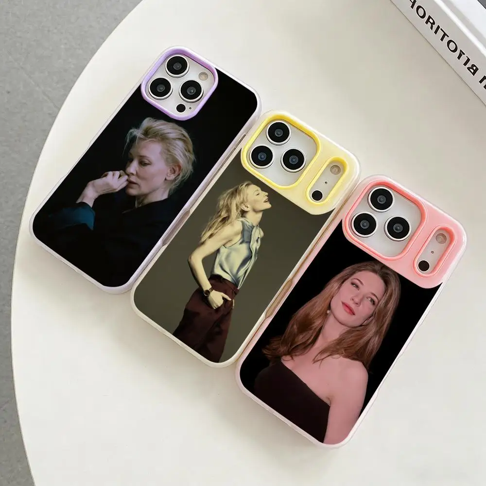 

Celebrity C-Cate Blanchett Phone Case Colorful 2‑in‑1 Jelly Matte Clear Full Protection Case For iPhone 11‑17 Series