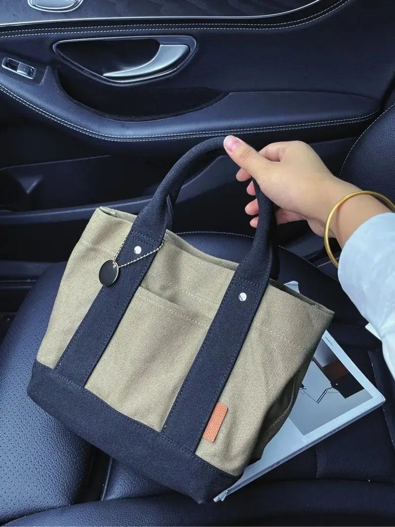 High Quality Canvas Bag With Multiple Compartments For Womens 2024 New Class Handbag Tote Bag Bento Bags